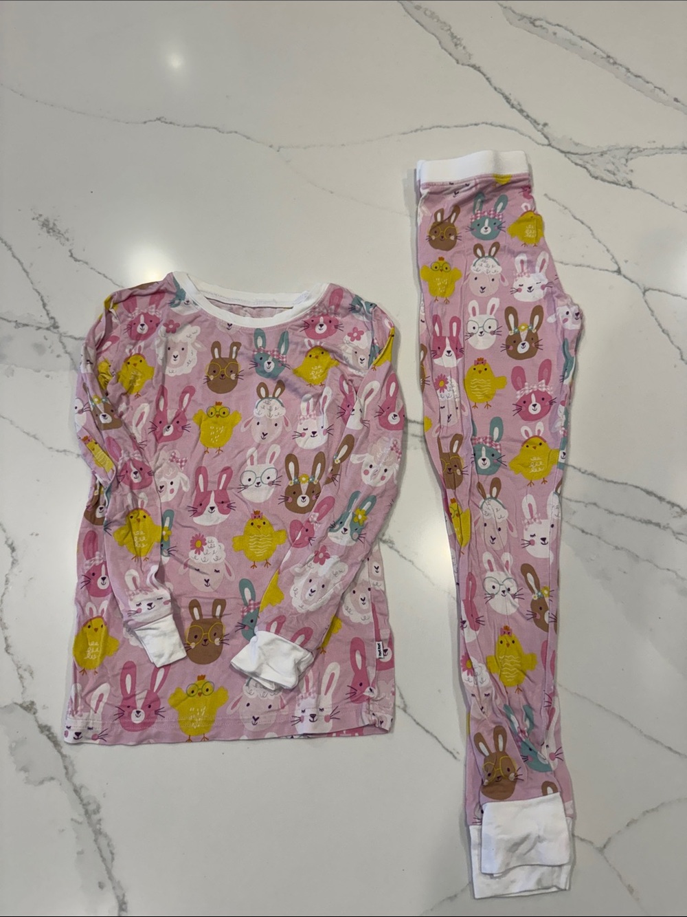 Little Sleepies Bamboo Pink Bunny & Chick Pajama Set - Pink Pastel Parade